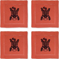 Chefanie Tibetan Tiger Cocktail Napkins (4)| Cocktail Napkins