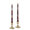 Chefanie Turquoise Charm Painted Tapers (2)| Candles