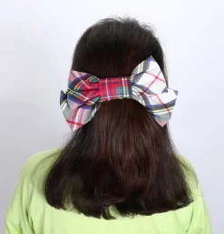 Chefanie White Plaid Barrette| Barrettes