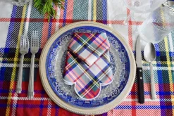 Chefanie White Plaid Napkins (4)| Dinner Napkins