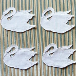 Chefanie White Swan Cocktail Napkins (4)| Cocktail Napkins
