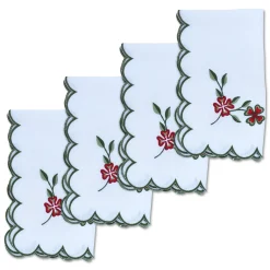 Chefanie Winter Clover Dinner Napkins (4)| Dinner Napkins