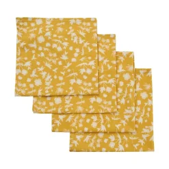 Chefanie Yellow Floral Napkins (4)| Dinner Napkins